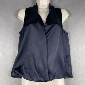 Parker  Tank Top Women's Size XS Black Silk Fredda Charmeuse Surplice Pullover